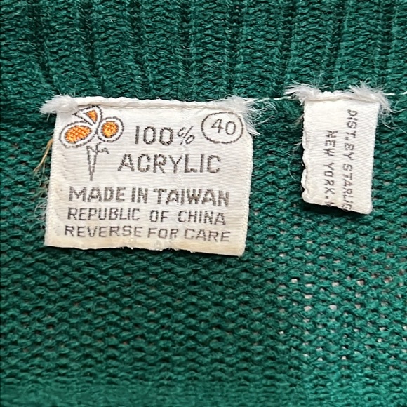 Vintage Green Cable Knit Button Up Cardigan Sz 40 Med EUC Beautiful Buttons - Picture 5 of 12